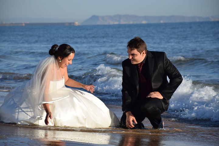 Bride and Groom Ocean