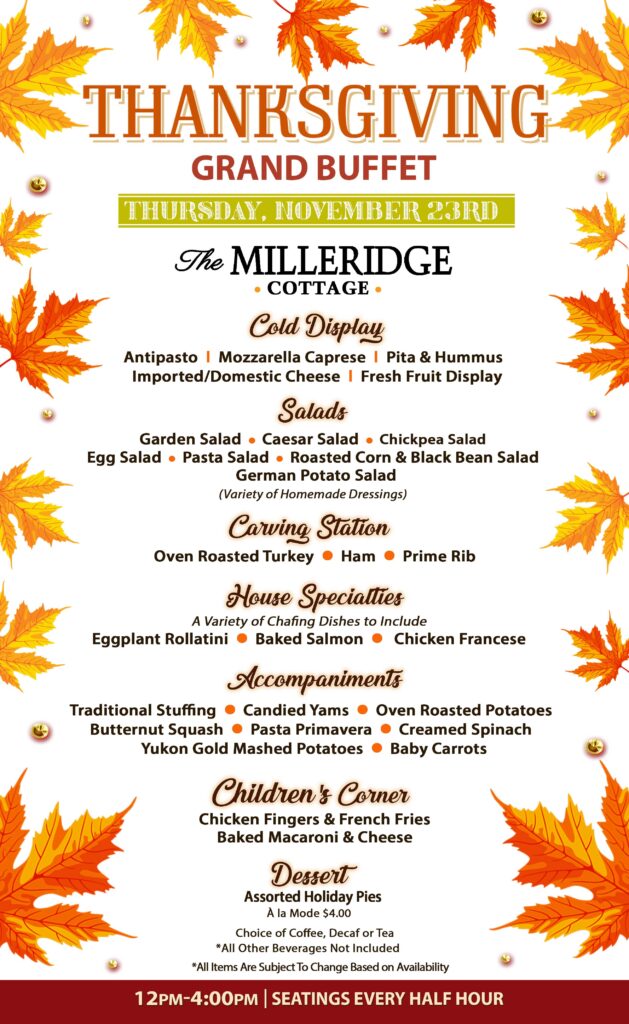 Thanksgiving Dinner at the Milleridge Inn [SOLD OUT] Dover Group