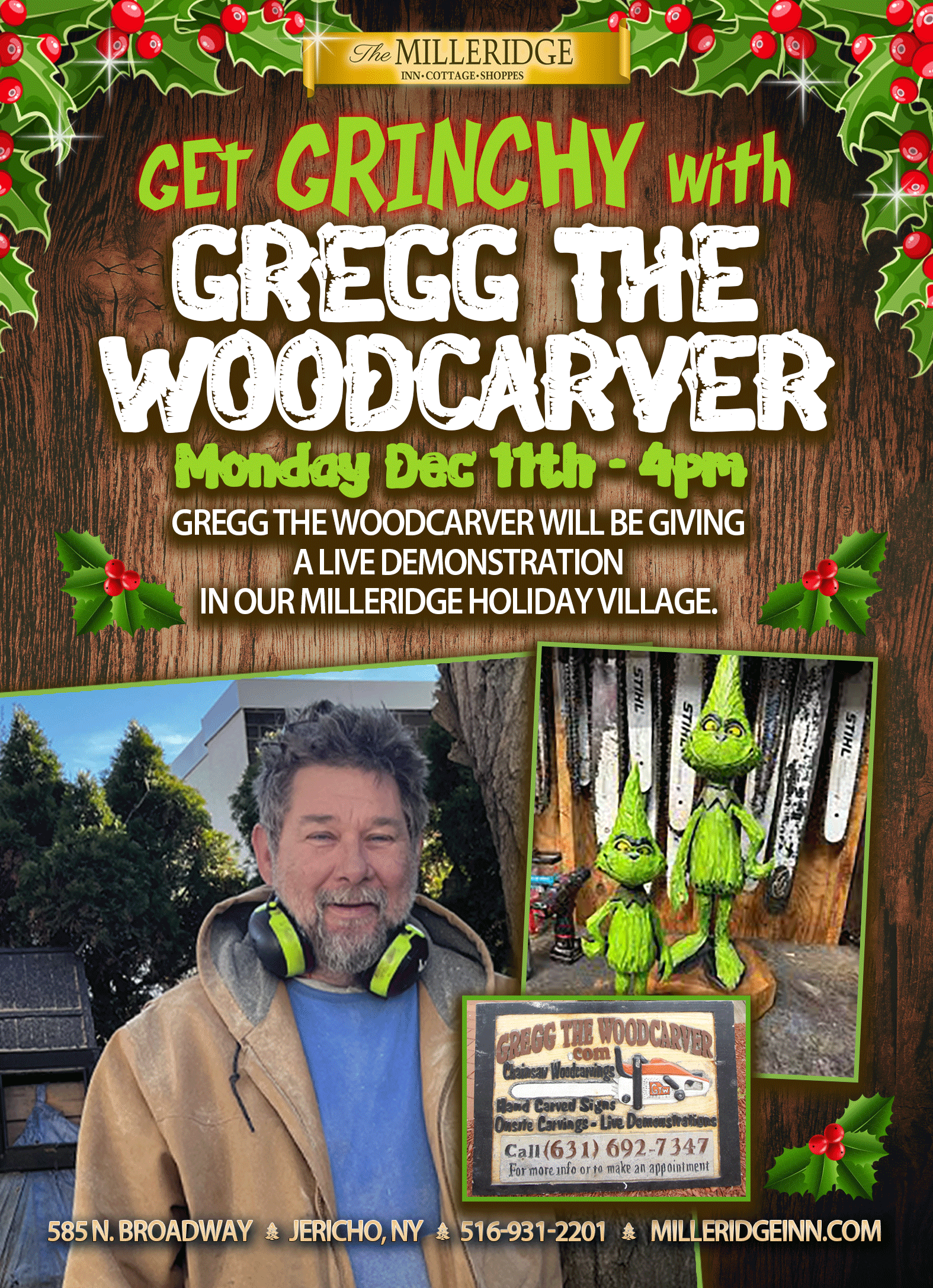 Get Grinchy with Greg the Woodcarver